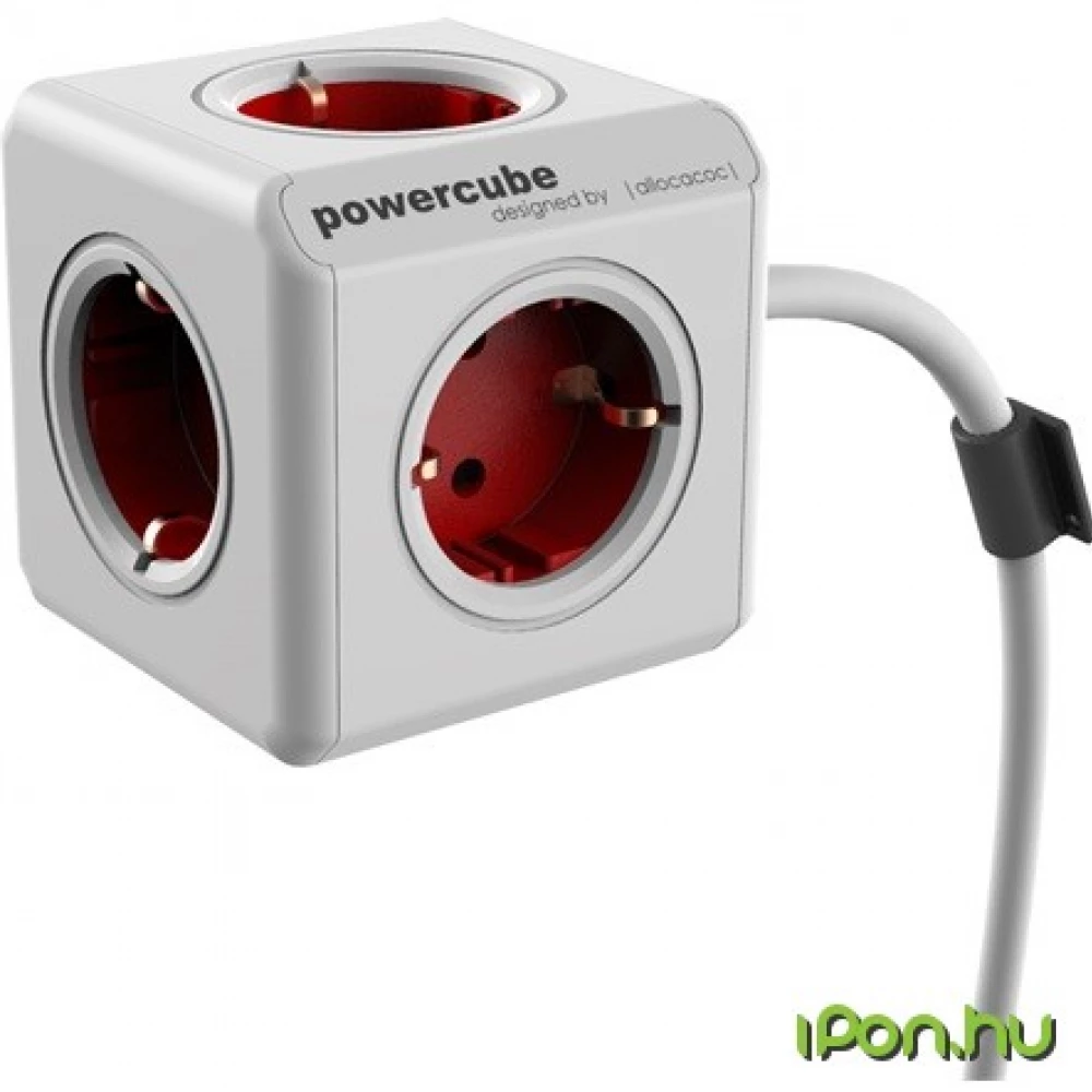 ALLOCACOC PowerCube 5 aljzat elosztó 1.5m fehér-piros