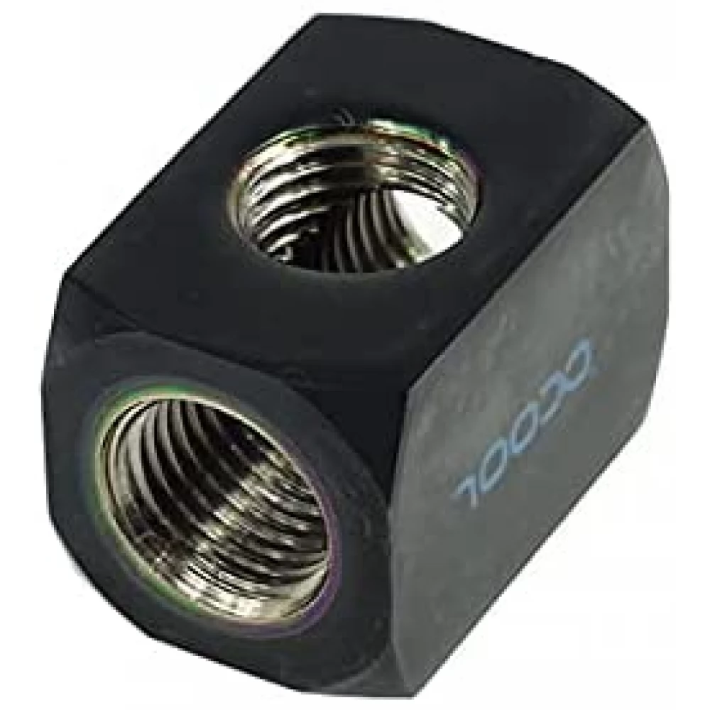 ALPHACOOL 17030 Connection terminal TEE T-piece round G1/4 - fekete