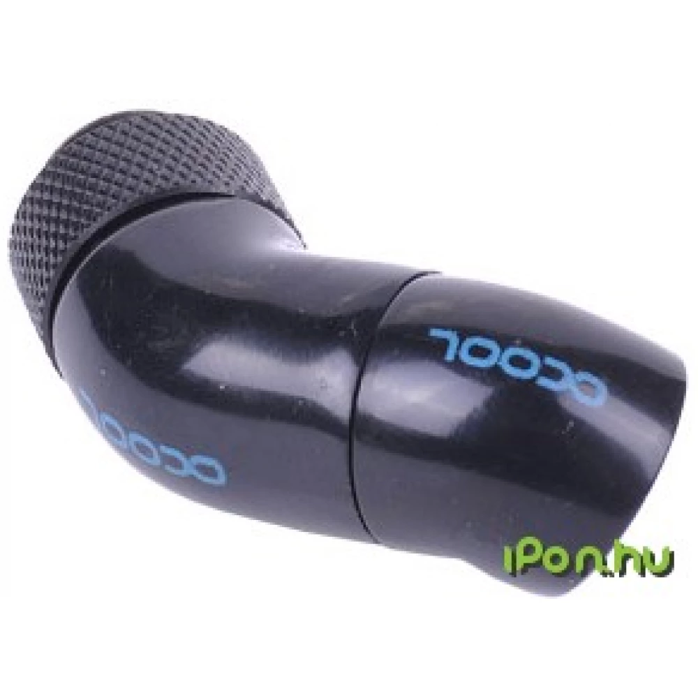 ALPHACOOL 17060 angled adaptor double 45° revolvable G1/4" outer thread to G1/4" inner thread - fekete