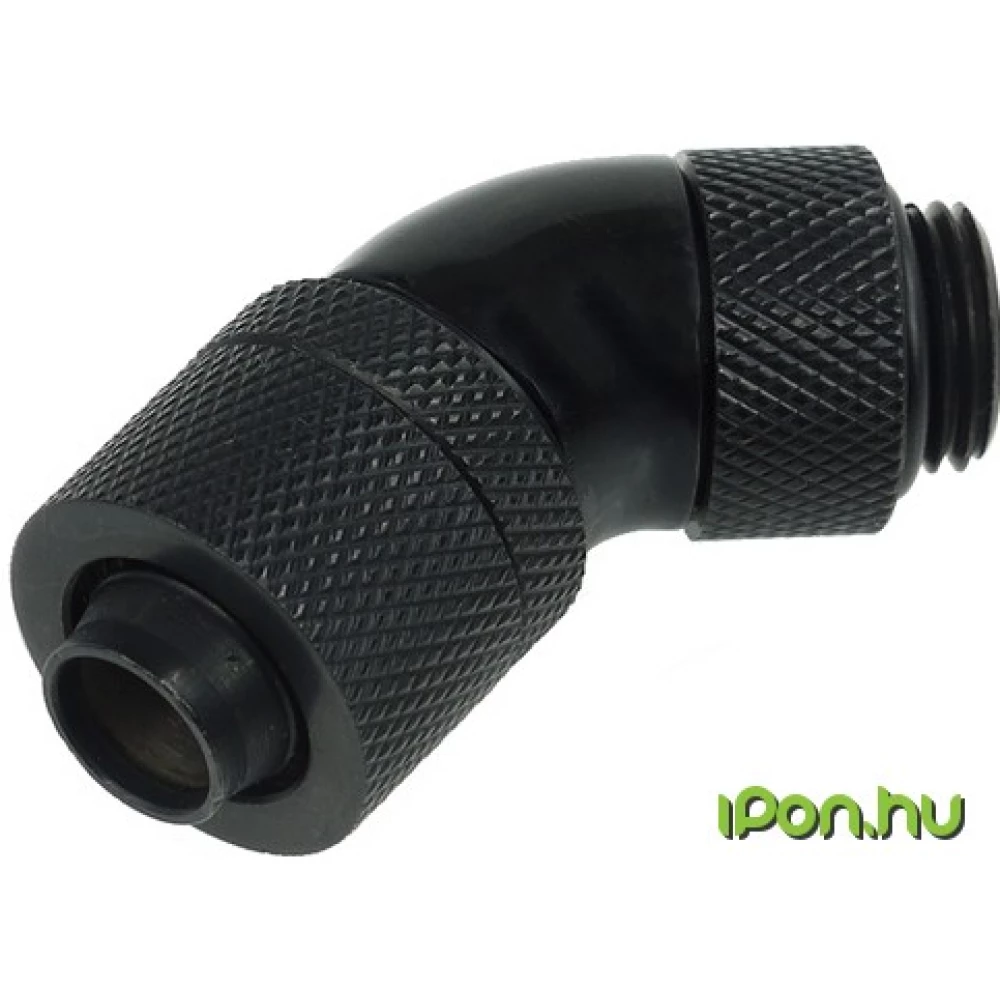 ALPHACOOL 17072 13/10 compression fitting 45° revolvable G1/4 - fekete