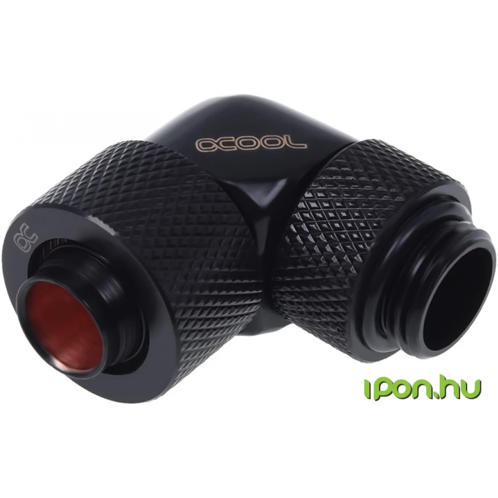 ALPHACOOL 17075 13/10 compression fitting 90° revolvable G1/4 - fekete