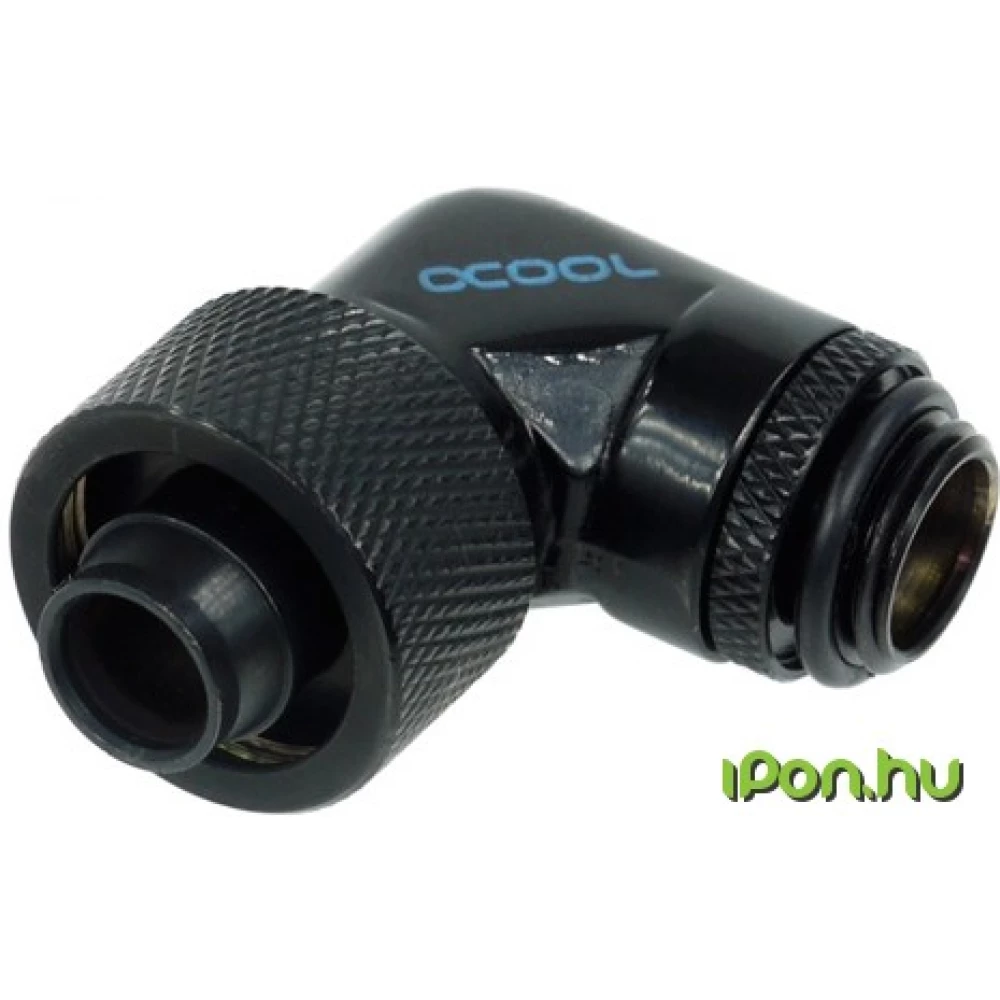 ALPHACOOL 17081 16/10 compression fitting 90° revolvable G1/4 - fekete