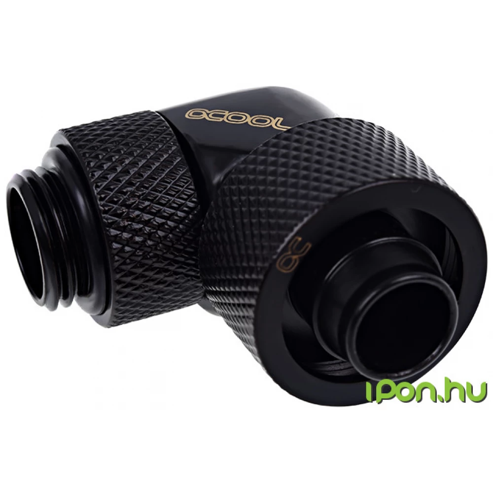 ALPHACOOL 17236 Eiszapfen 16/10mm compression fitting 90° rotatable G1/4 - fekete