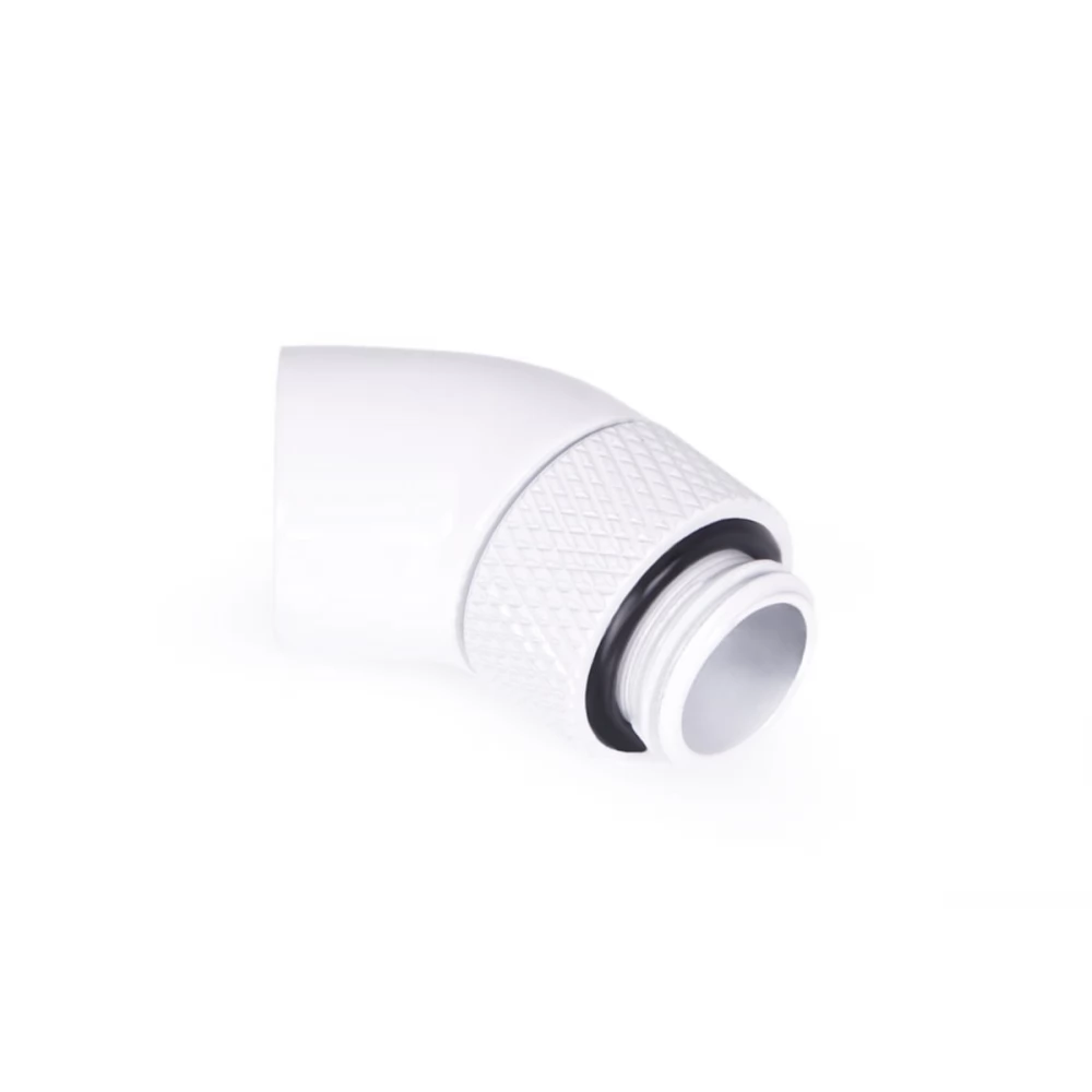 ALPHACOOL 1748 Eiszapfen angled adaptor 45 degree rotatable G1/4 outer thread to G1/4 ínner thread - fehér
