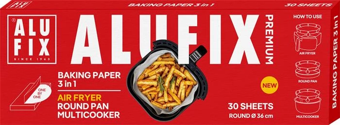 ALUFIX BPZ3IN1RUNI Premium Sütőpapír lapok kerek 3az1-ben 30db 36cm