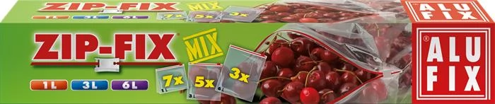 ALUFIX ZIPPMIXUNINEW Zipp Fix Cipzáras zacskó 1L/3L/6L
