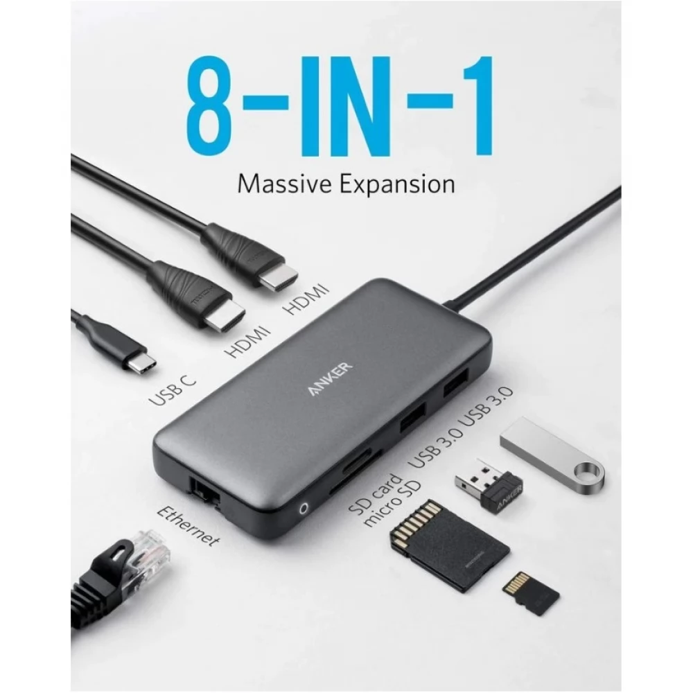 ANKER A83800A PowerExpand 8-in-1 USB-C PD Media Hub