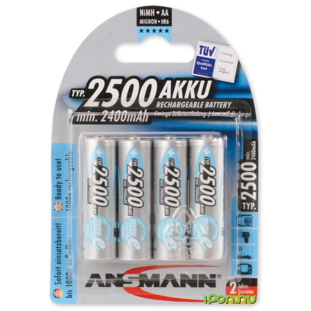 ANSMANN Mignon cerzua akku (AA) 2500mAh 4db