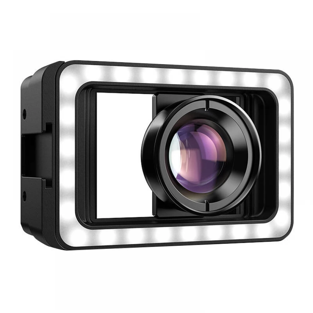APEXEL 100 mm-es makró lencse LED megvilágítással