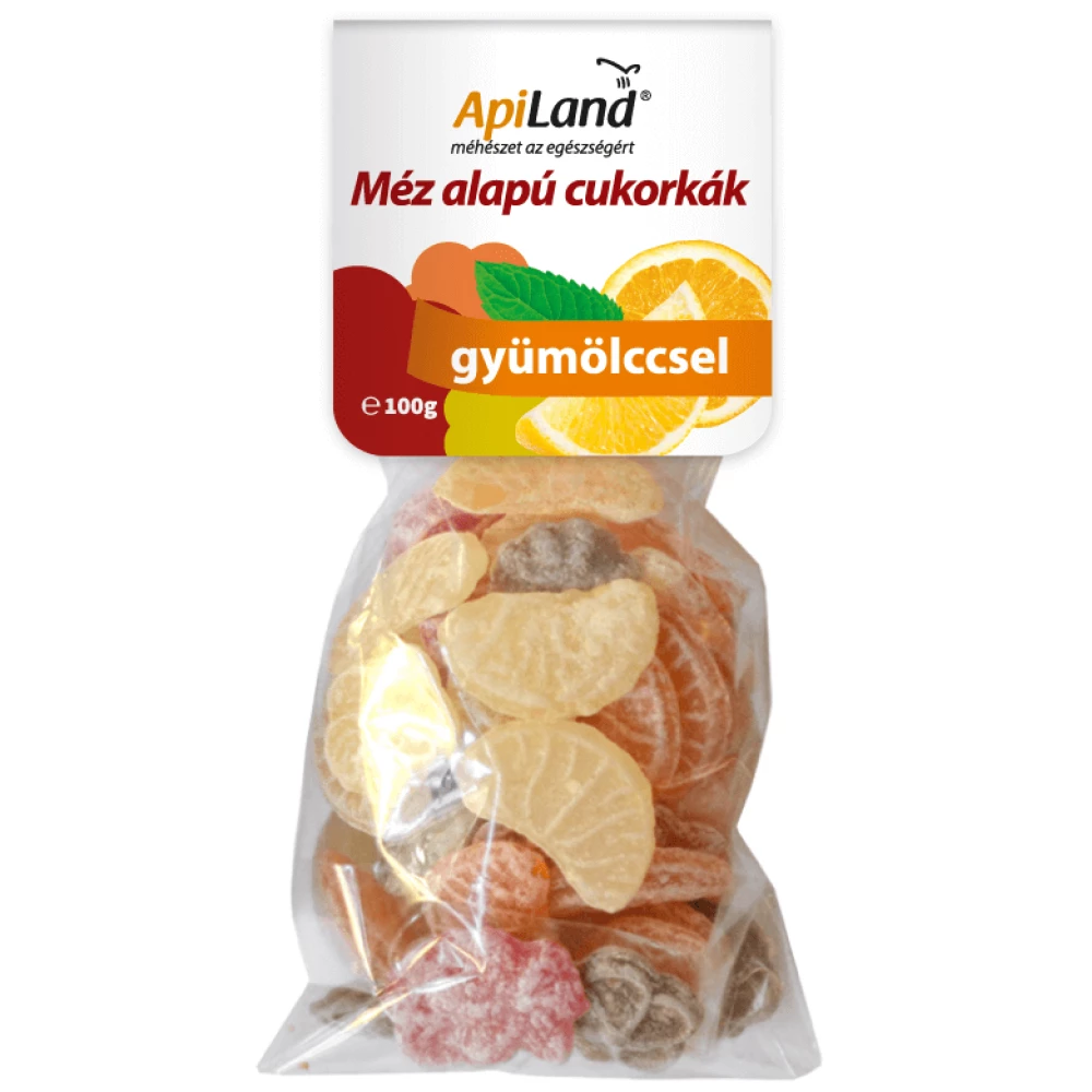 Apiland mézes és gyümölcsös cukorkák 100 g