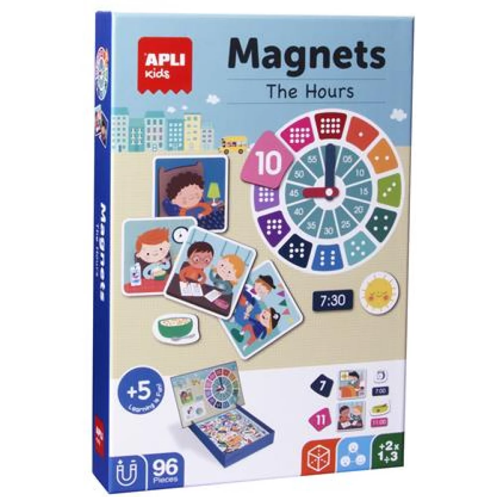 APLI Kids mágneses készségfejlesztő készlet 96 darabos - Órák