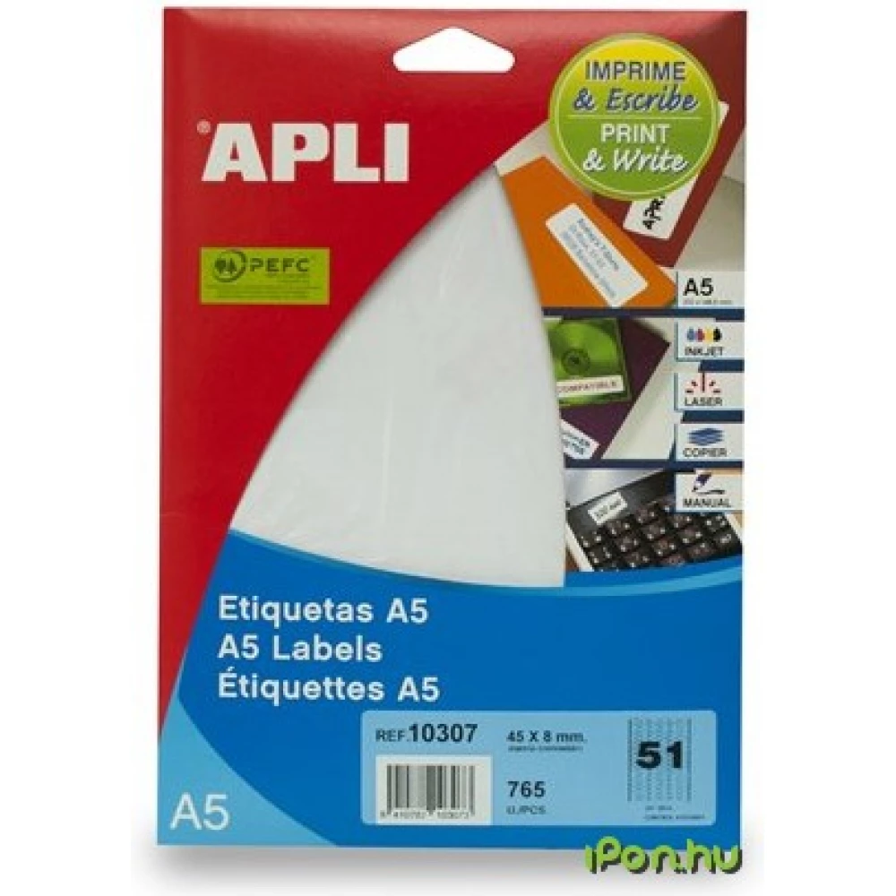 APLI Ékszercímke A5 íven 45 x 8 mm 765etikett/csomag
