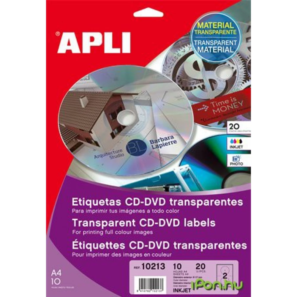 APLI Mega univerzális CD/DVD-címke matt külső átmérő 117 mm belső átmérő 18 mm