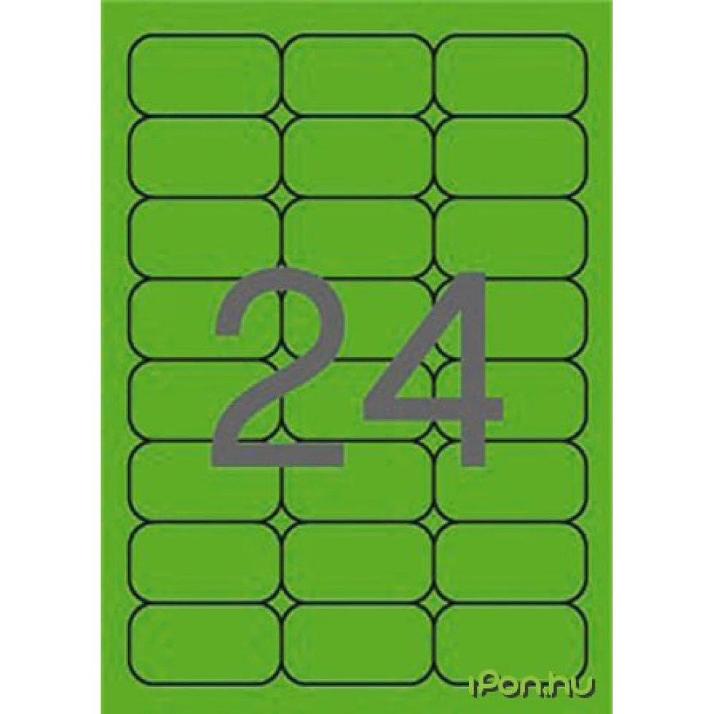 APLI Neon zöld etikett 64 x 339 mm kerekített sarkú 480 etikett/csomag