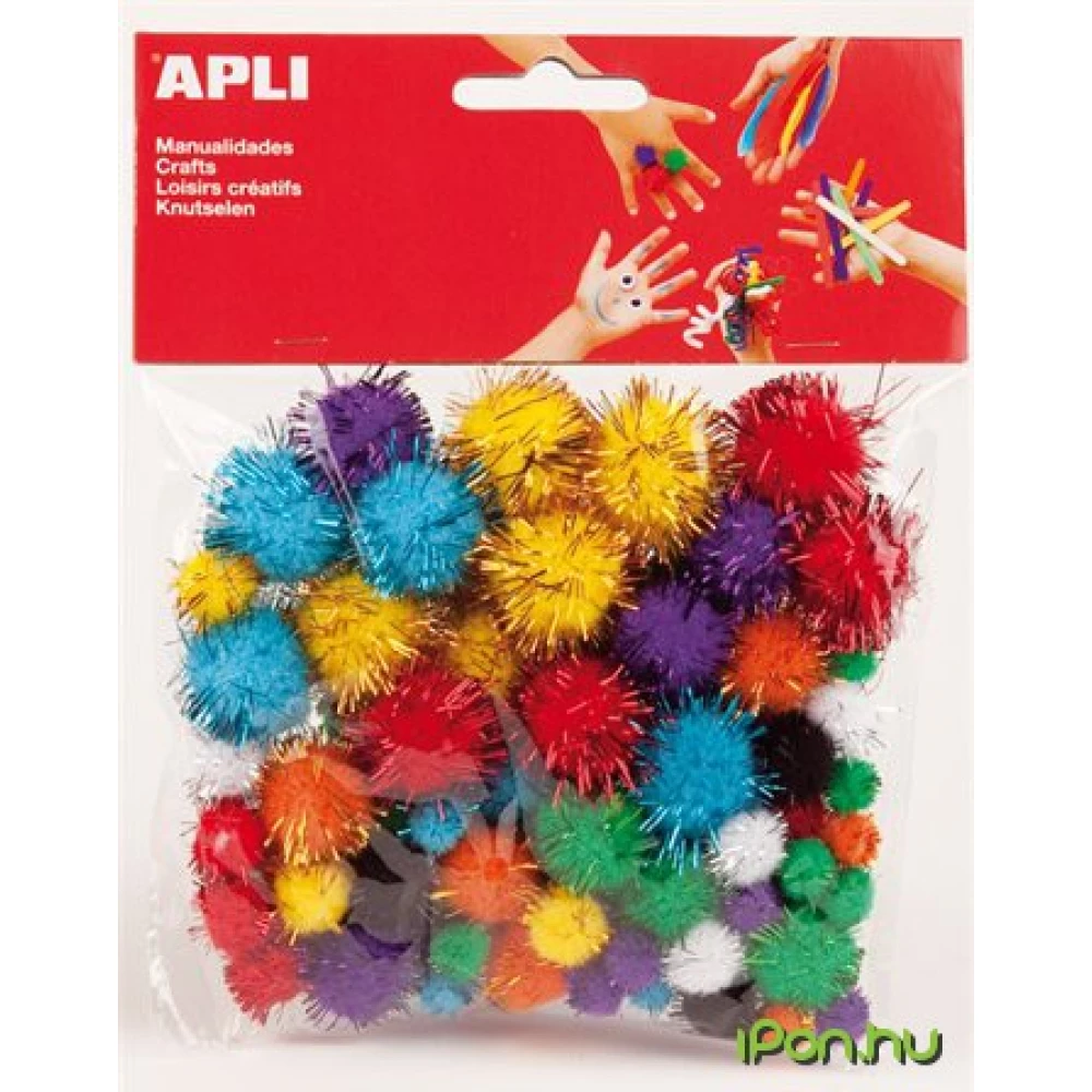 APLI Pom-pom csillogó Creative vegyes színek