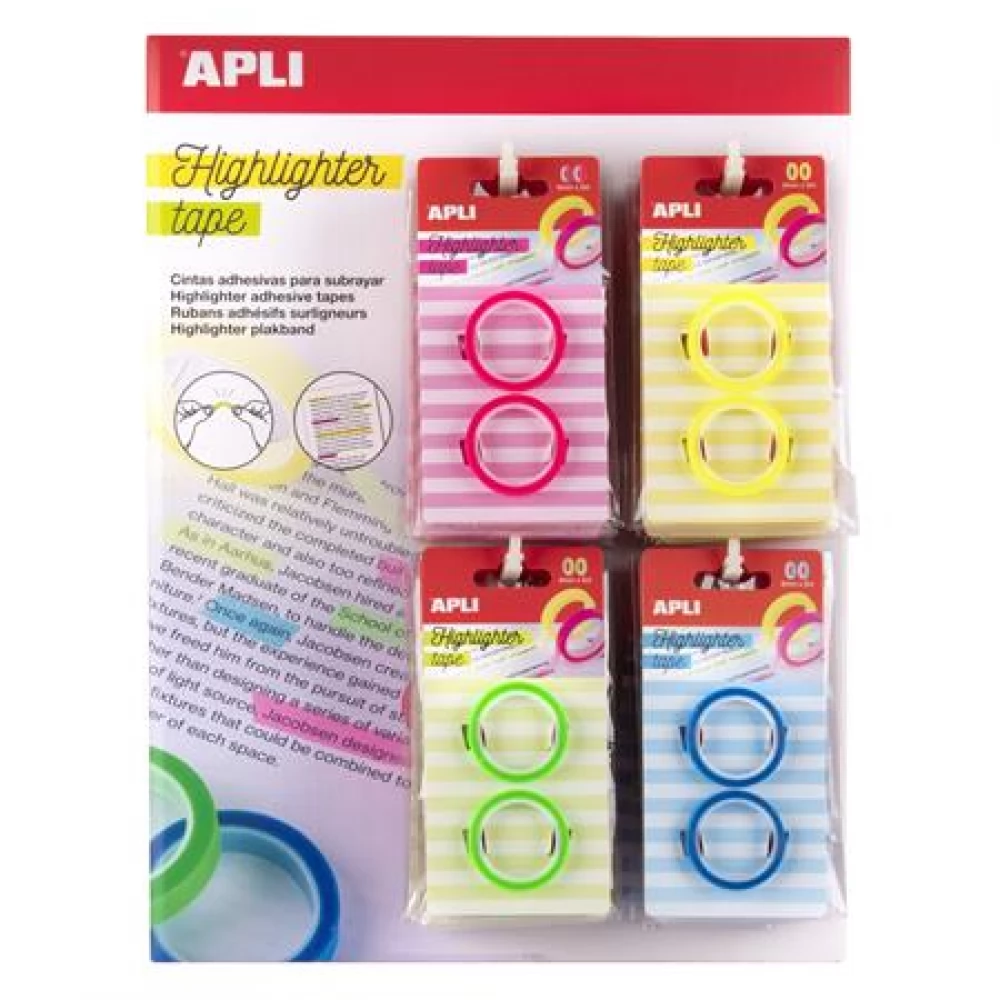 APLI Szövegkiemelő szalag display 32 db különböző színekben
