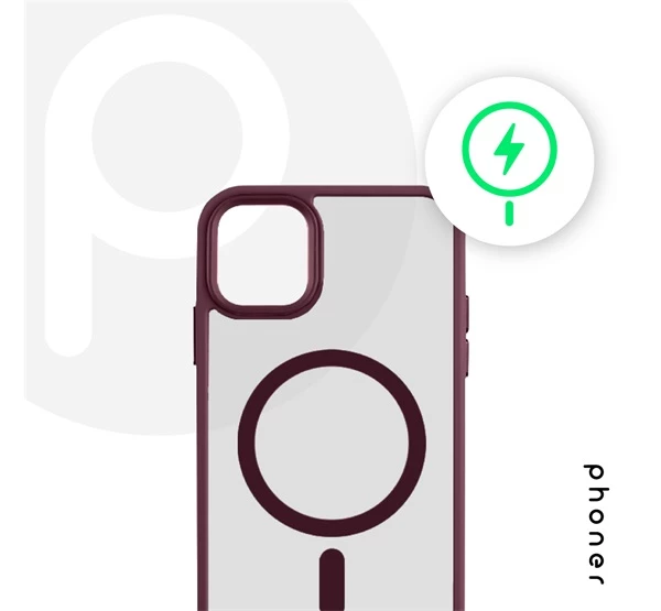 Apple iPhone 11 Pro Hybrid Mag MagSafe kemény hátlap tok burgundi vörös