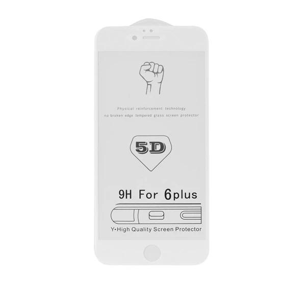 Apple iPhone 7 Plus/8 Plus 5D Full Glue hajlított tempered glass kijelzővédő üvegfólia fehér