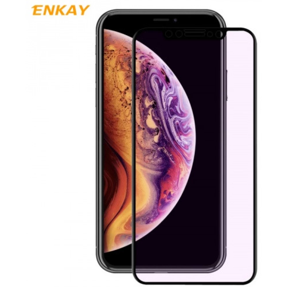 APPLE iPhone XR / 11 Kijelzővédő fólia ütésálló fólia (az íves részre is!) Tempered Glass (edzett üveg) fekete