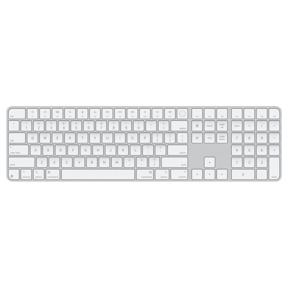 APPLE Magic Keyboard Touch ID-val és számbillentyűzettel Apple chipes Machez - Amerikai angol - fehér billentyűk