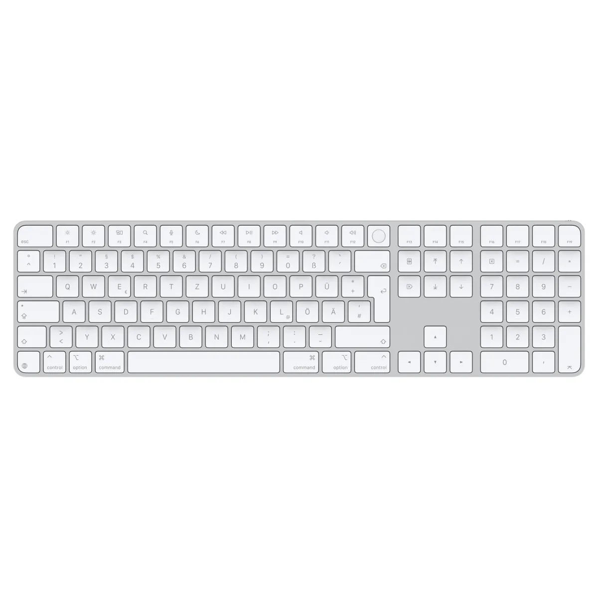 APPLE Magic Keyboard Touch ID-val és számbillentyűzettel Apple chipes Machez - Német - fehér billentyűk