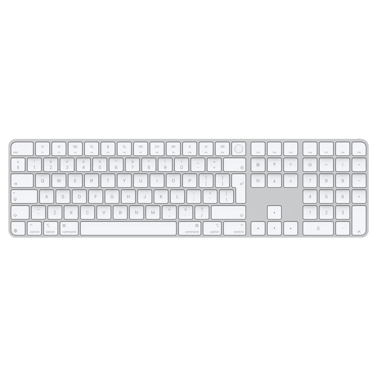 APPLE Magic Keyboard Touch ID-val és számbillentyűzettel Apple chipes Machez - Nemzetközi angol - fehér billentyűk