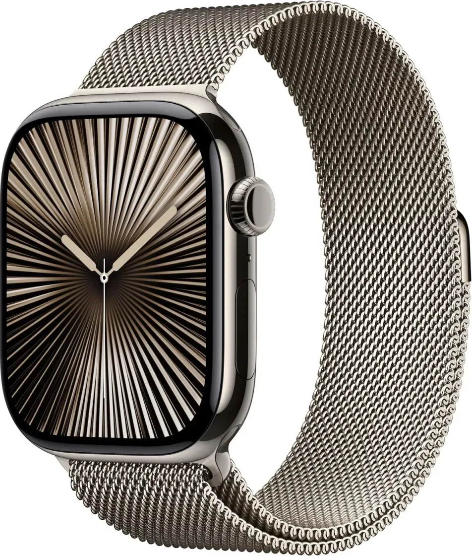 APPLE Watch Series 10 Cellular 46mm natúr titán tok - milánói szíj M/L natúr