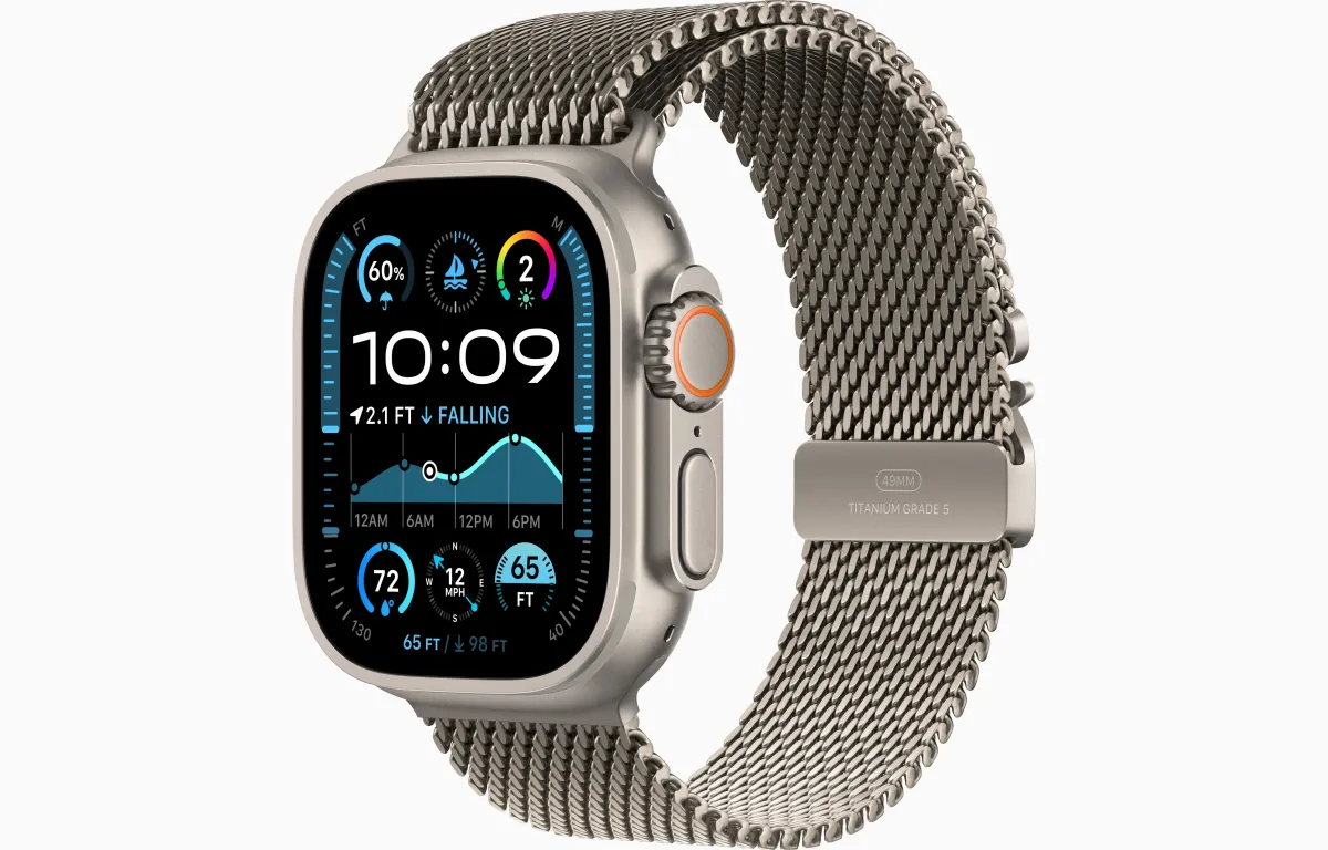 APPLE Watch Ultra 2 v2 Cellular 49mm natúr titán tok - titán milánói szíj M natúr