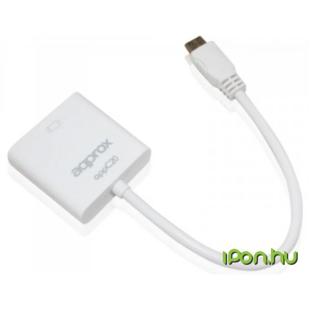 APPROX Mini HDMI VGA/D-Sub Átalakító Fehér 20cm APPC20