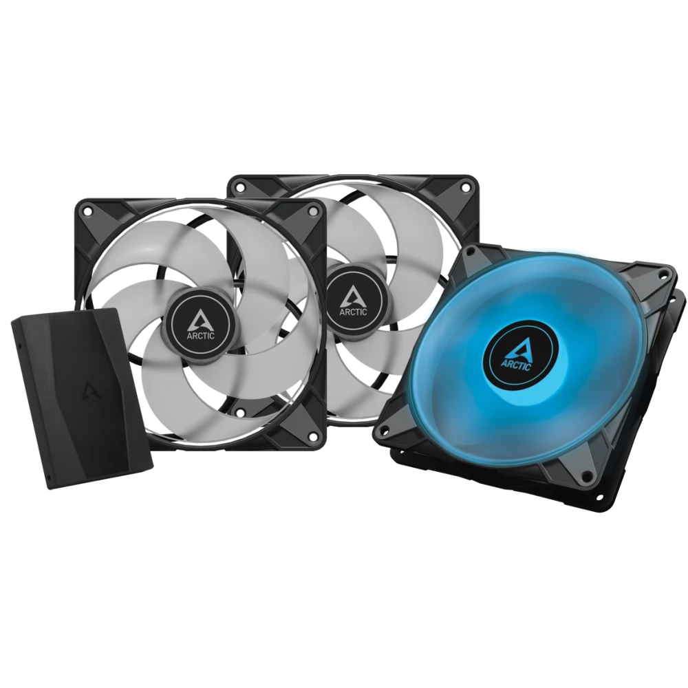 ARCTIC COOLING P14 PWM PST RGB 0dB 3 darabos szett világítás vezérlő egységgel