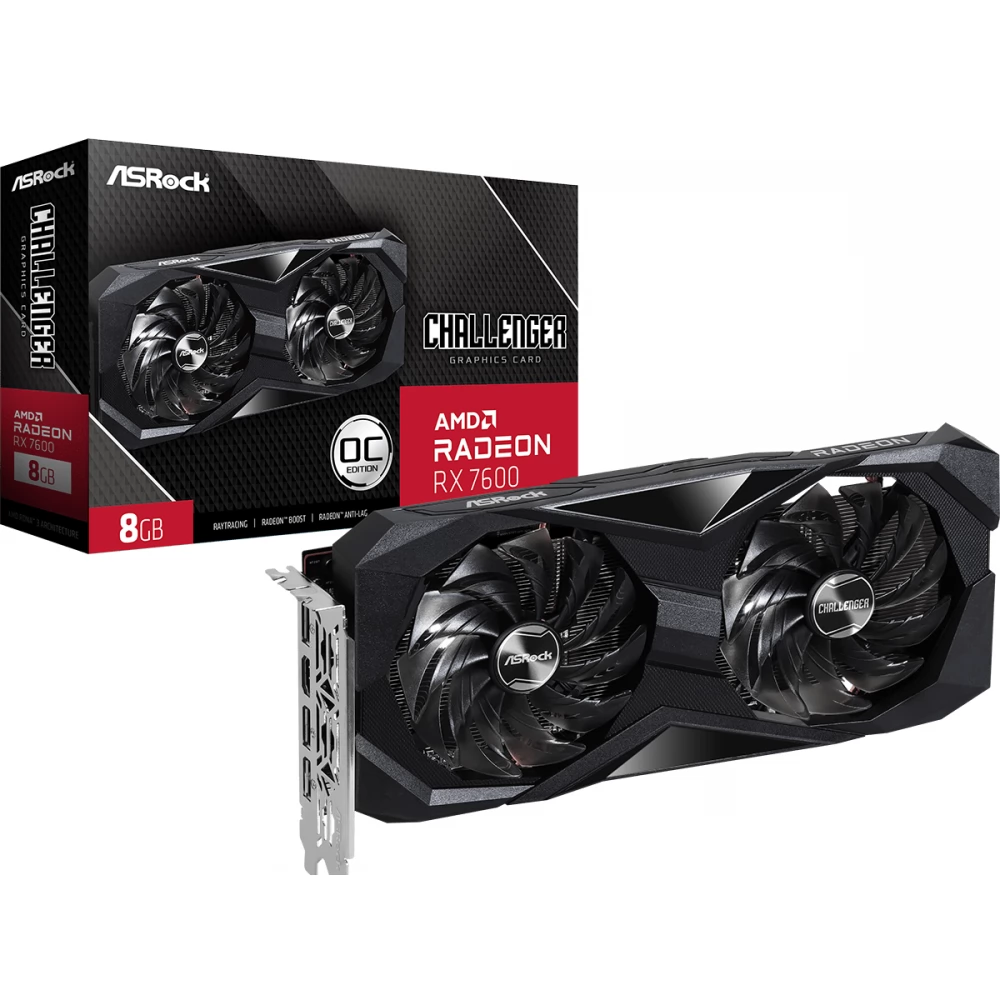 ASROCK Radeon RX 7600 8GB GDDR6 Challenger OC PCIE