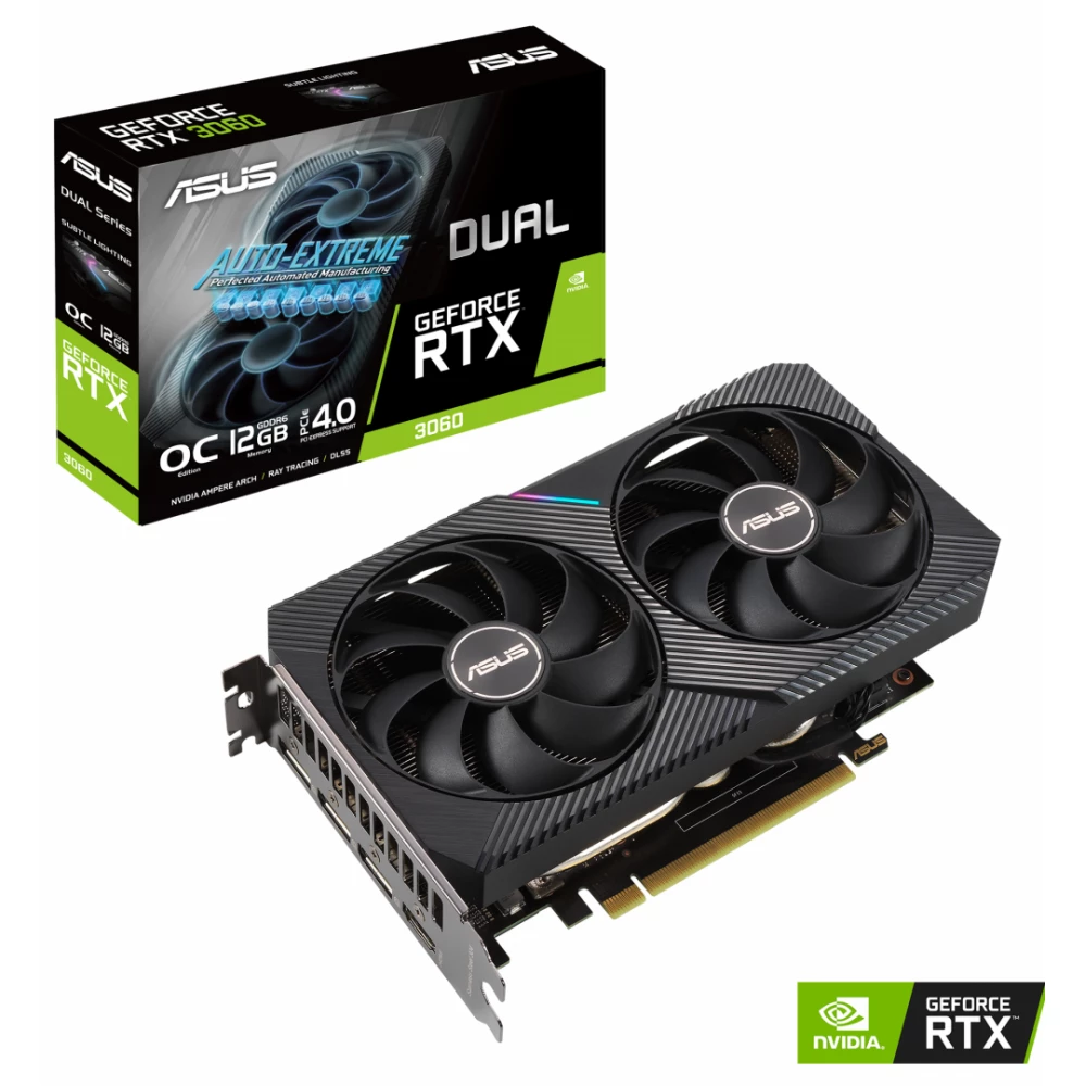ASUS DUAL-RTX3060-O12G-V2 GeForce RTX 3060 12GB GDDR6 OC v2 PCIE