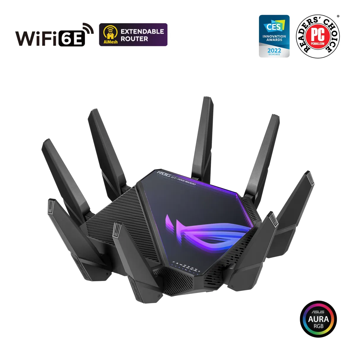 ASUS ROG Rapture GT-AXE16000 Router fekete