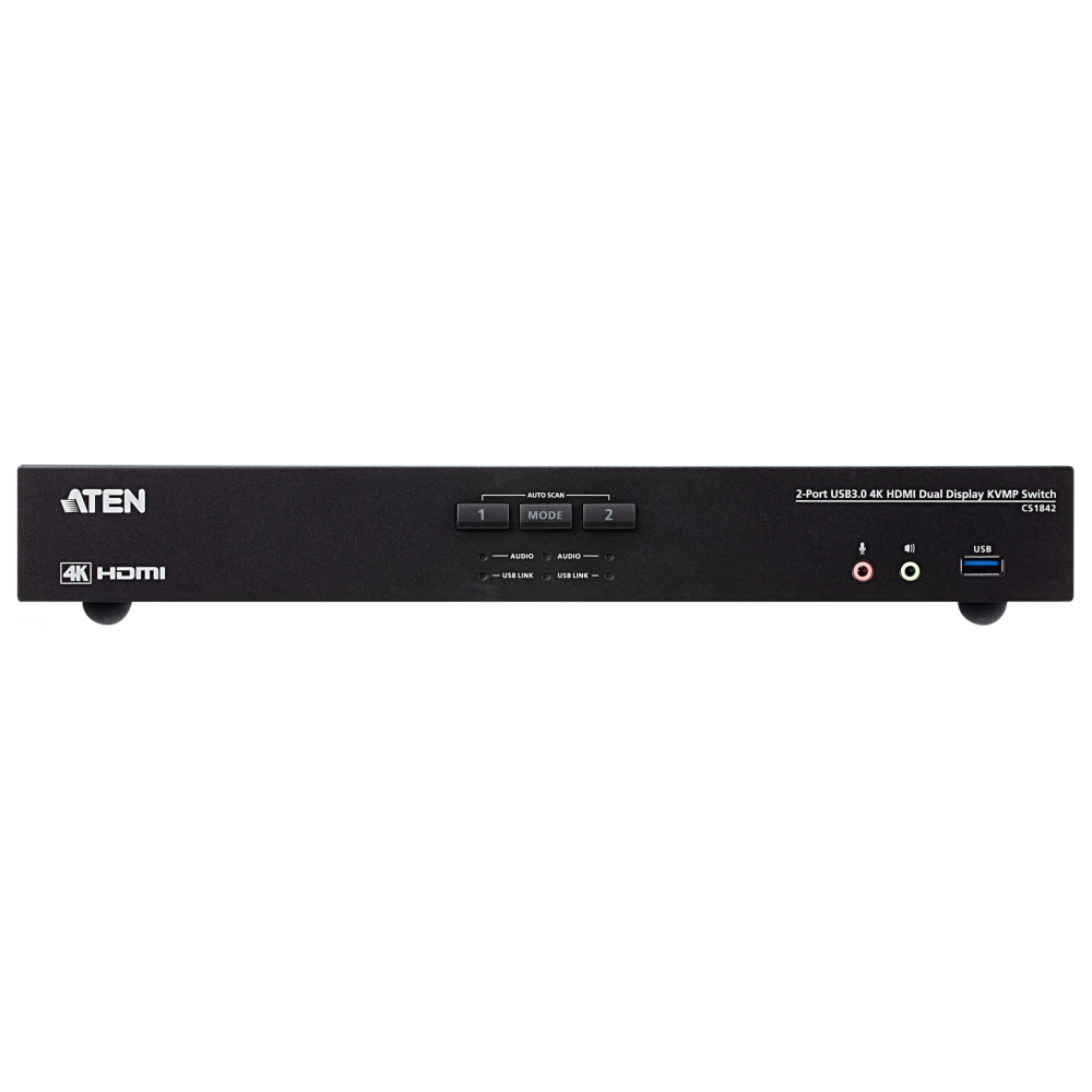 ATEN 2-Port USB 3.0 4K HDMI Dual Display KVMP Switch CS1842