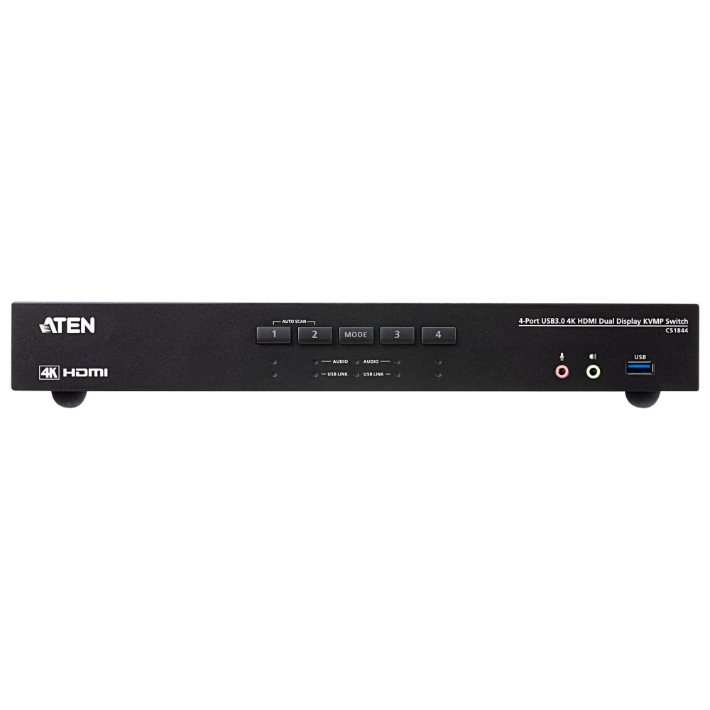 ATEN 4-Port USB 3.0 4K HDMI Dual Display KVMP Switch CS1844