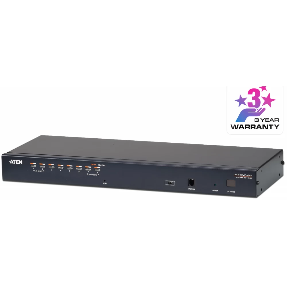 ATEN 8-Port Multi-Interface (DisplayPort HDMI DVI VGA) Cat 5 KVM Switch KH1508A