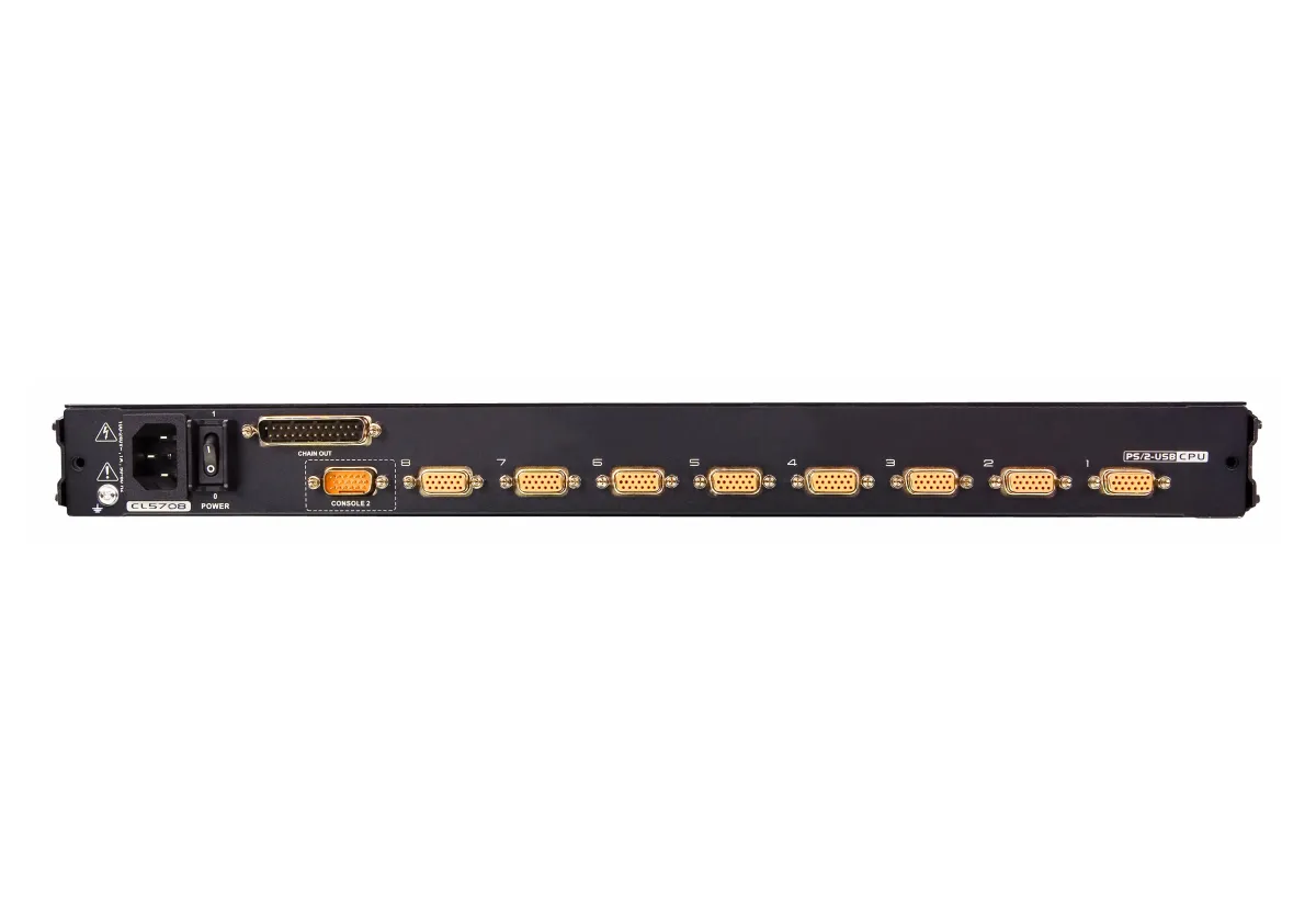 ATEN 8-Port PS/2-USB VGA Single Rail LCD KVM Switch CL5708