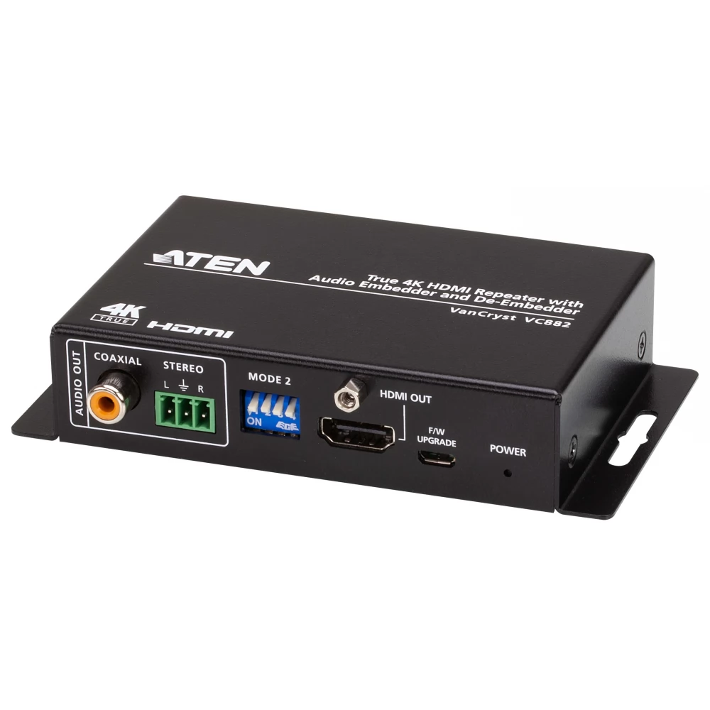 ATEN True 4K HDMI Repeater with Audio Embedder and De-Embedder VC882