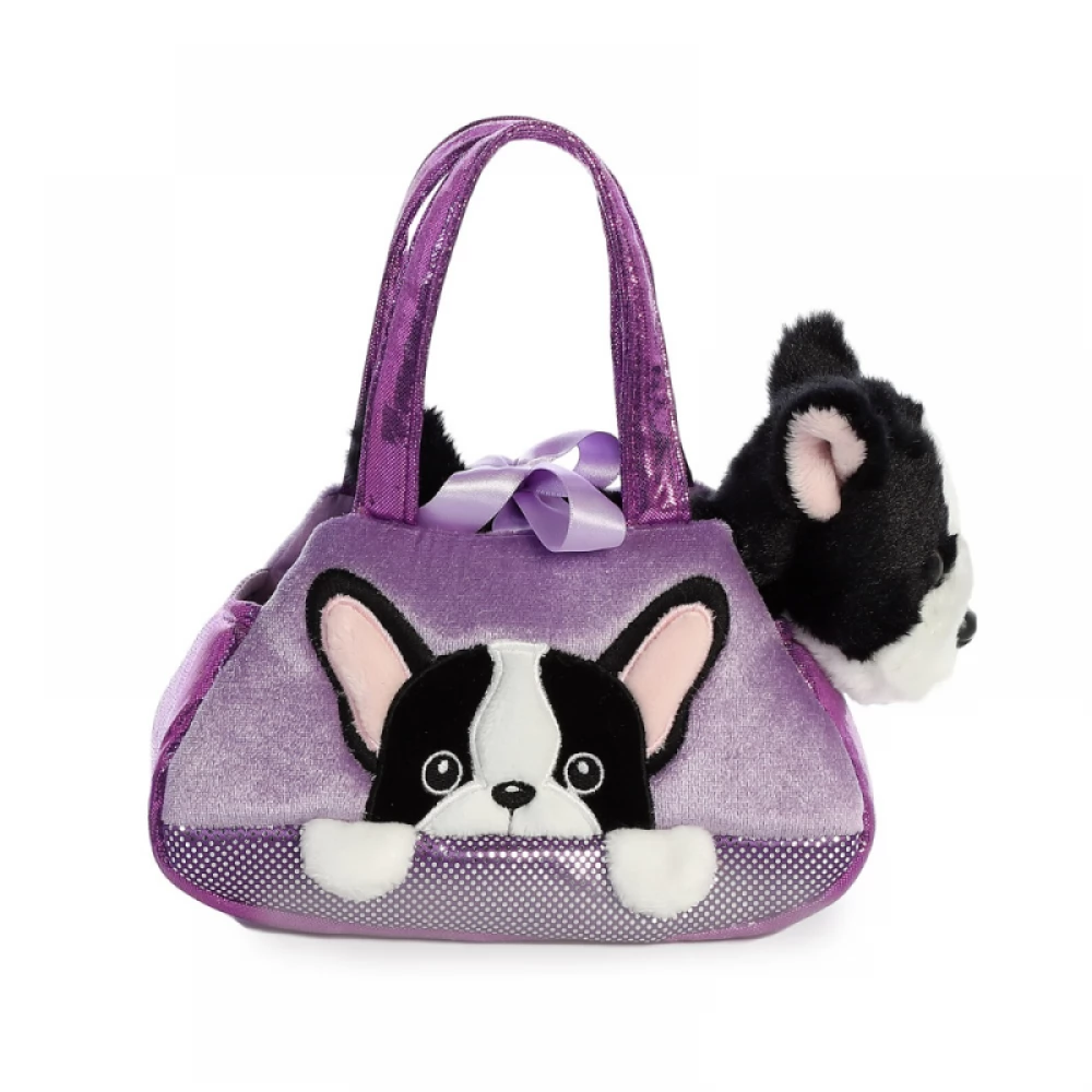 AURORA GIFT Fancy Pals Peek-a-Boo plüss francia bulldog figura táskában 20cm