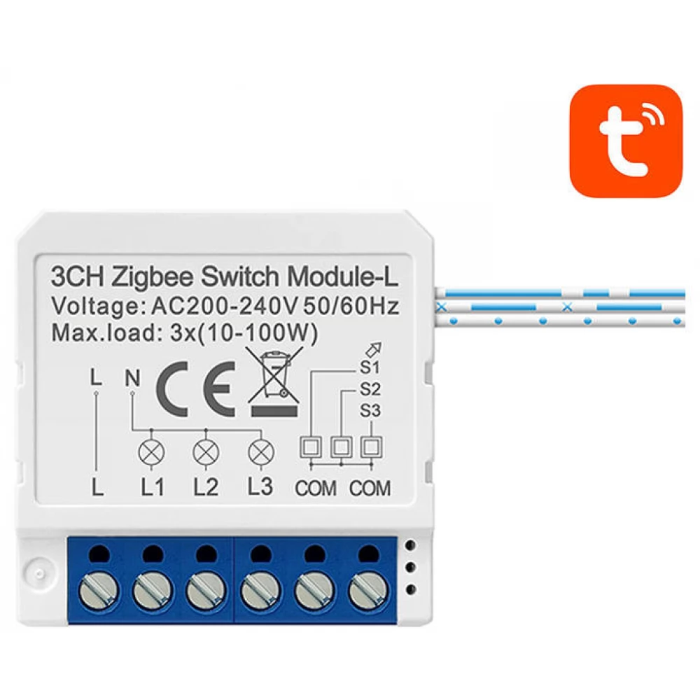 Avatto LZWSM16-W3 Intelligens kapcsoló modul 3 csatornás fehér