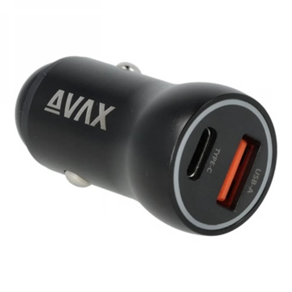 AVAX CC601B CARLY+ 40W Autós töltő USB A (QC)+Type C (PD) fekete