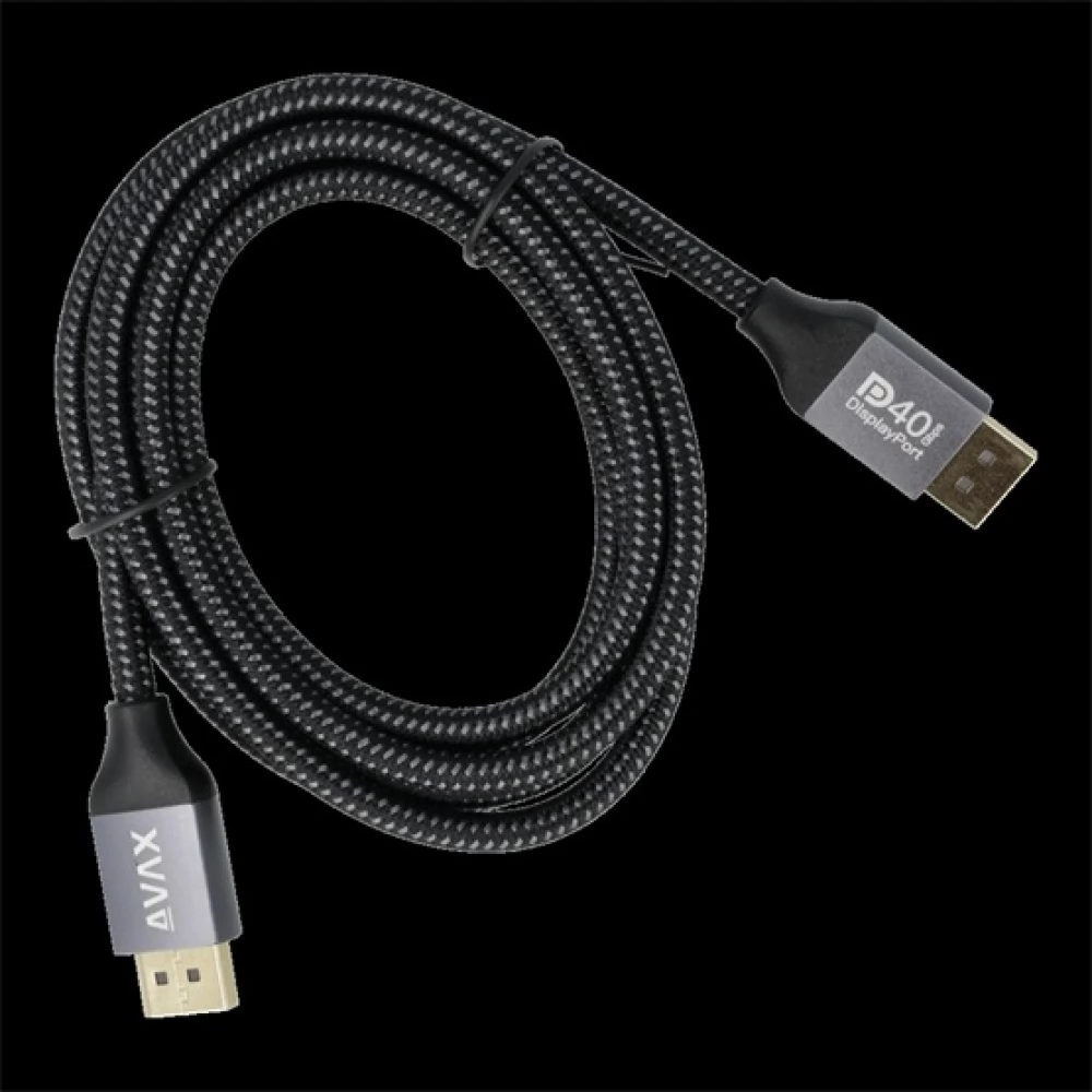 AVAX DisplayPort 2.1 Összekötő Fekete 2m AV901