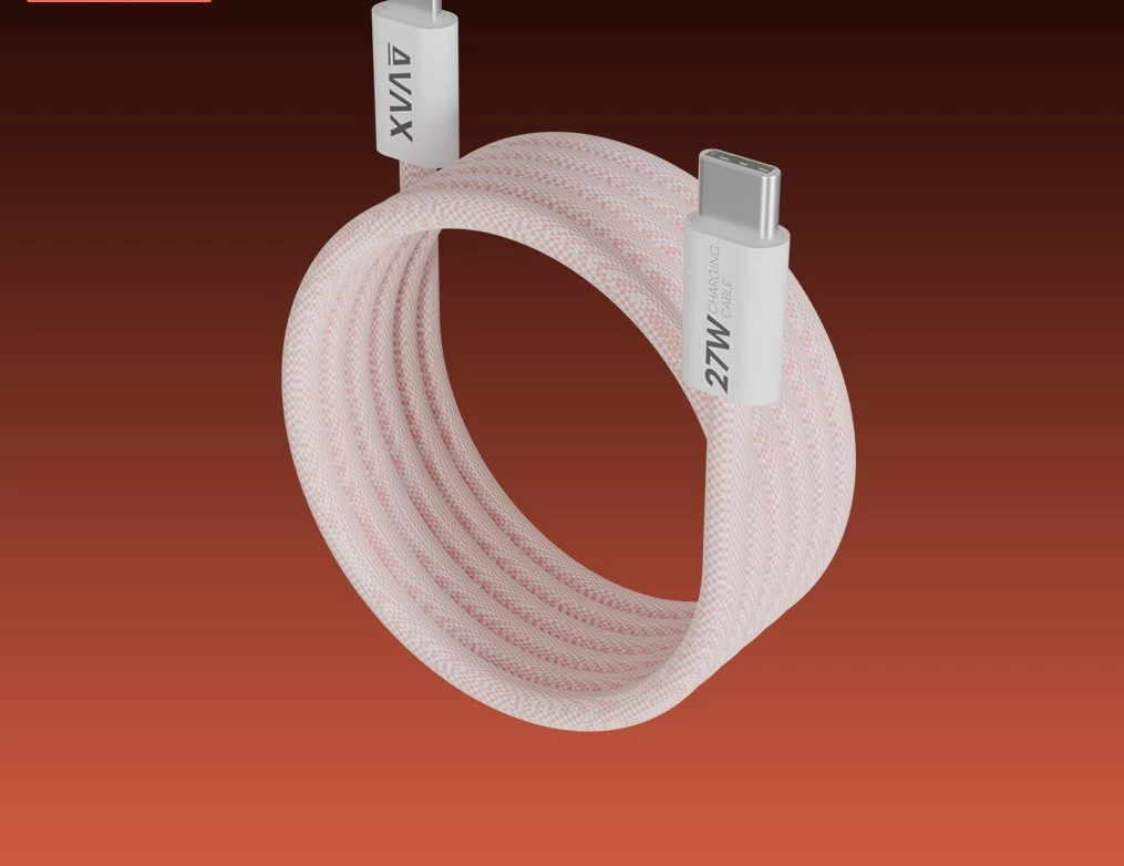 AVAX USB 2.0 Type C Lightning Töltő/adat Rózsaszín 1m CB611P
