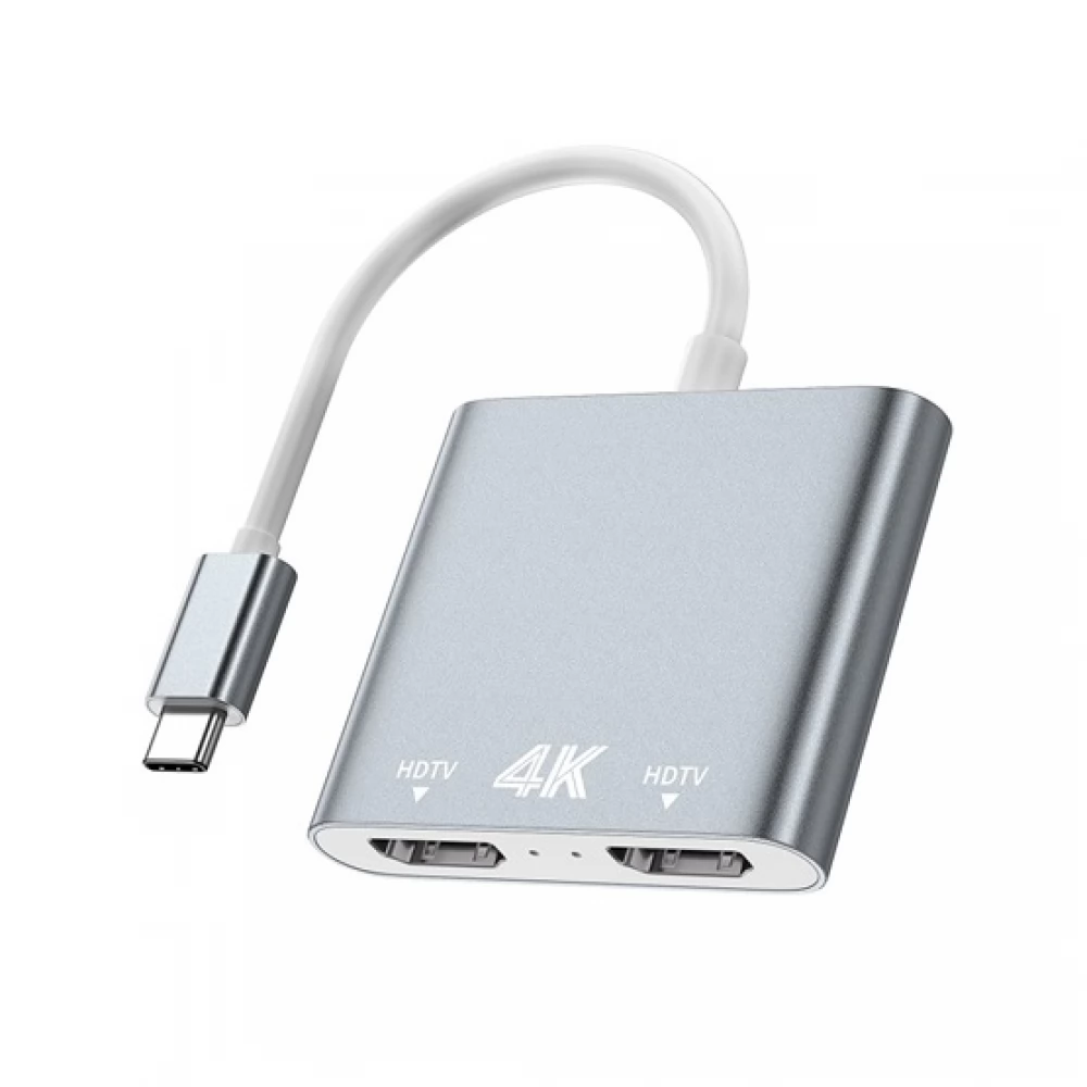 AVAX USB 3.0 Type C HDMI 2.0 Átalakító Ezüst 10cm HB902