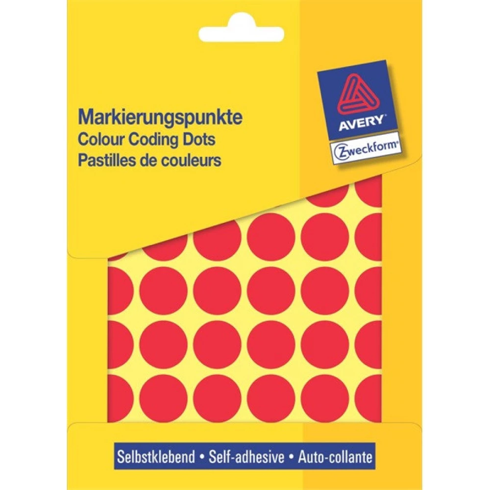 AVERY 3374 18mm 1056 darabos jelölőpont piros