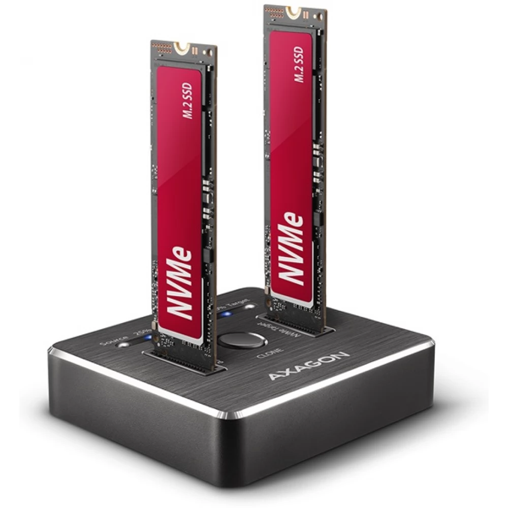 AXAGON ADSA-M2C dual M.2 NVMe SSD CLONE MASTER dock