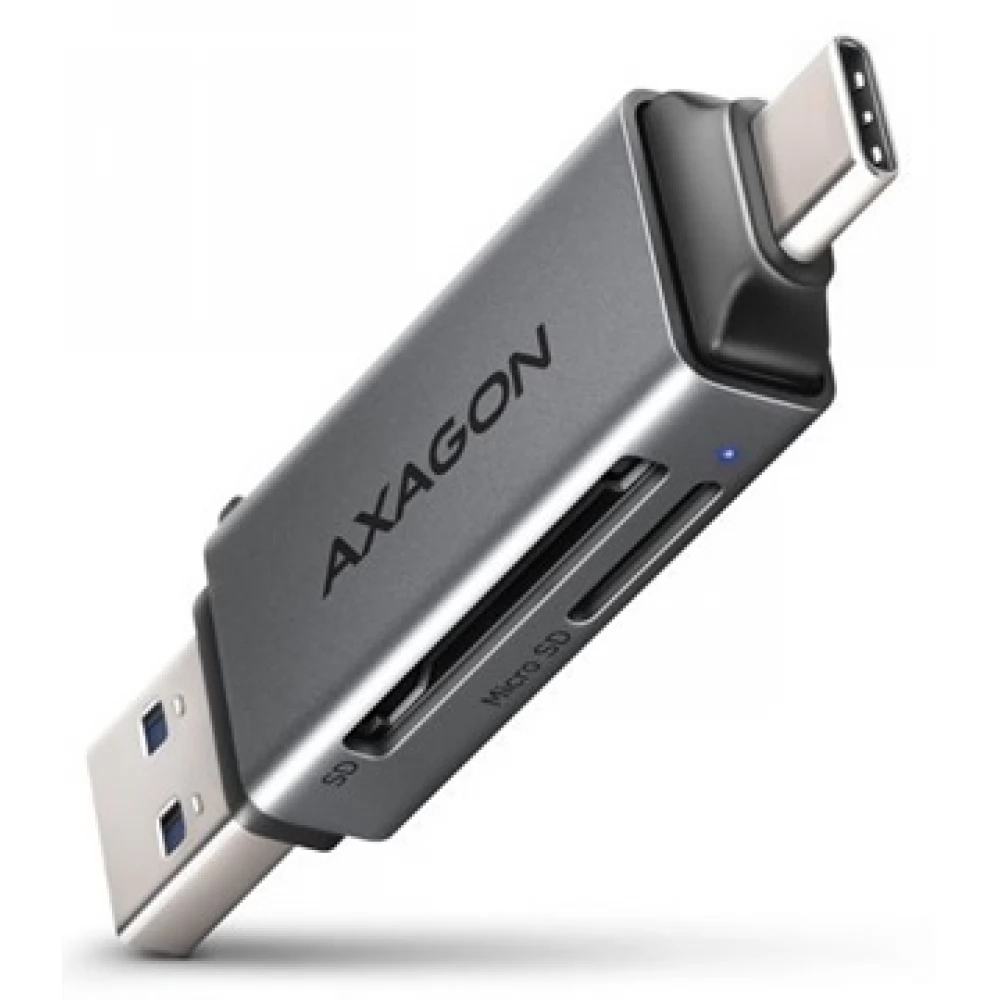 AXAGON CRE-DAC SuperSpeed USB-C + USB-A kártyaolvasó