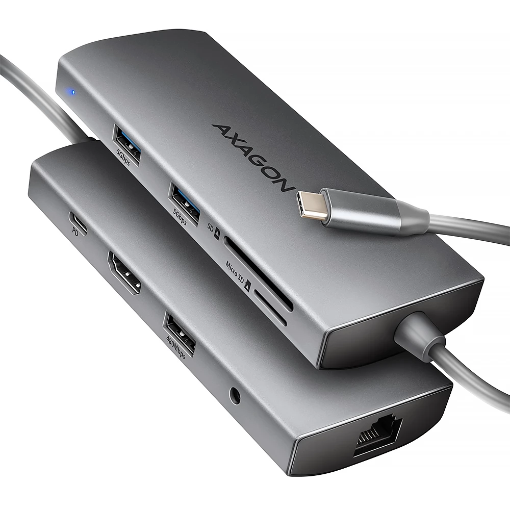 AXAGON HMC-8HLSA USB-C 5Gbps 9in1 hub