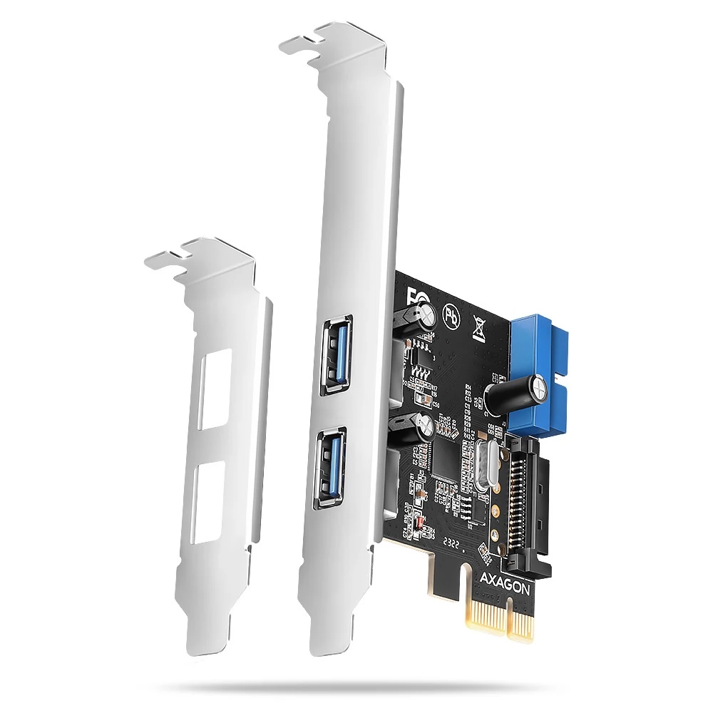 AXAGON PCEU-232RS PCIe vezérlő 2x ext. + 2x int. USB 5Gbps