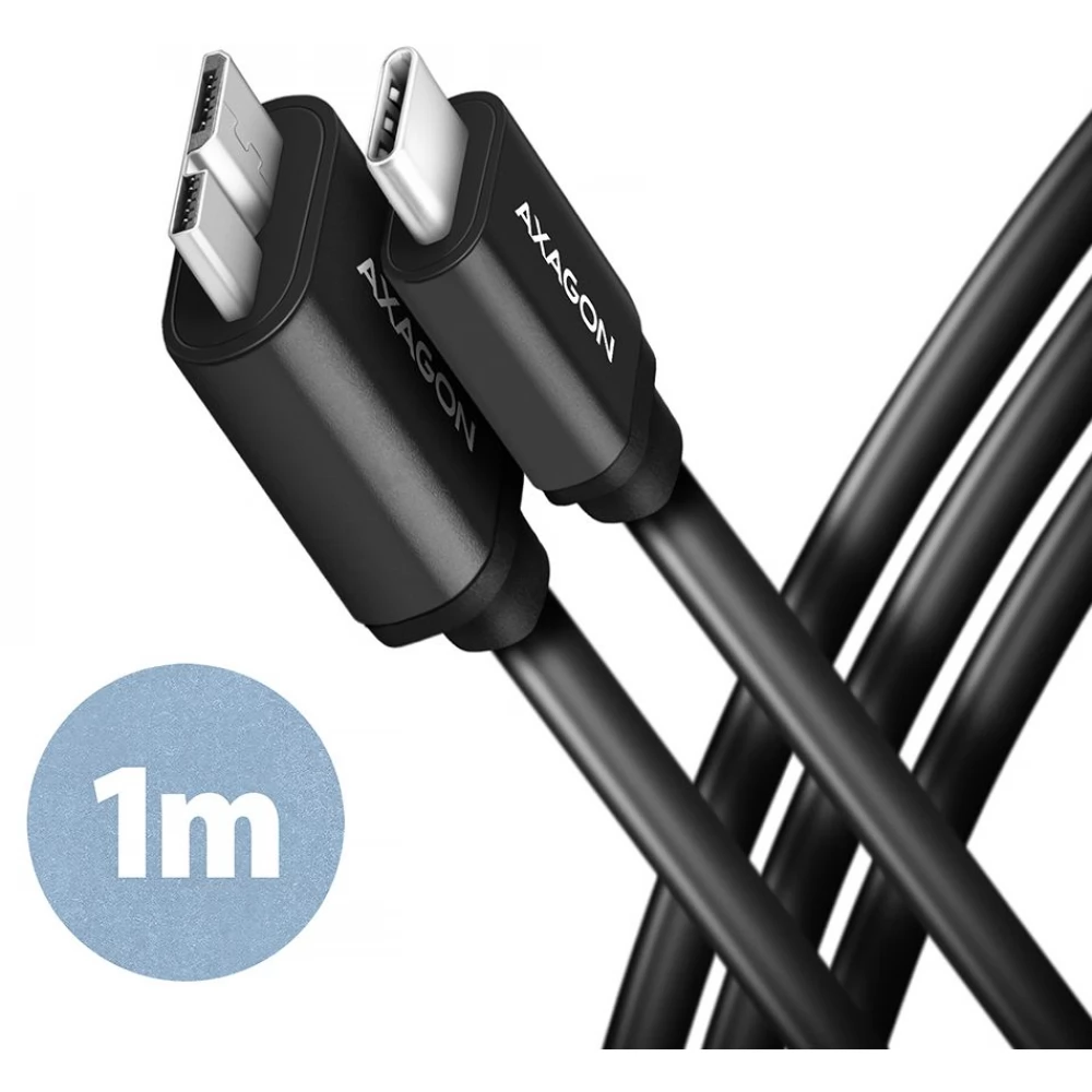 AXAGON USB 3.0 Type C USB 3.0 Micro-B Átalakító Fekete 1m BUMM3-CM10AB